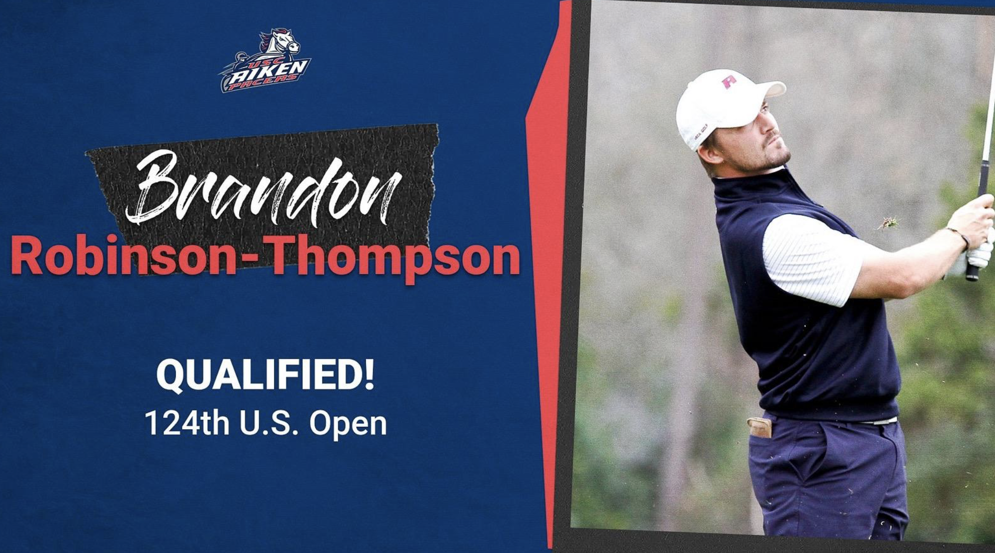 Former University of South Carolina Aiken golf player, Brandon Robinson-Thompson qualified for the 124th U.S. Open.